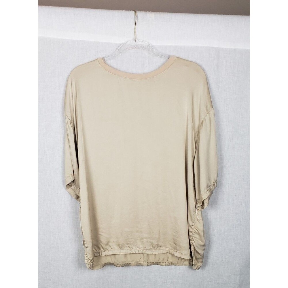 Michael Stars Los Angeles Blouse‎ Top Tee Gold Shimmer Large Short Sleeve Casual
